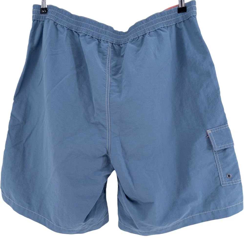 Vintage Polo Ralph Lauren Mens 1XB Big Blue Cargo Swim Board Trunks Pony 90s Y2K